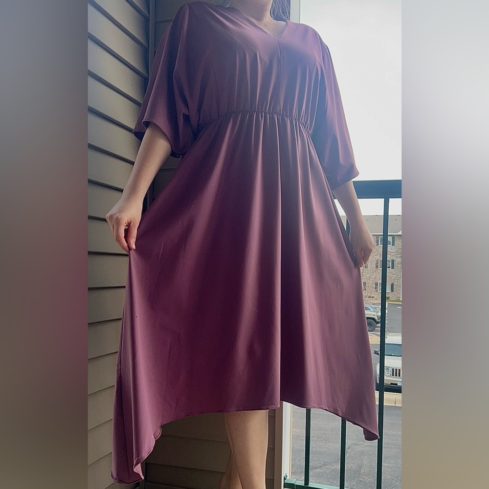 🆕 Hutch for Anthropologie Plus | Women’s Wine Kimono Sleeve Dress – Size 1X